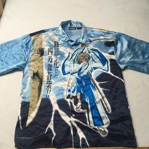 VTG ZAM Collection Men 2XL Swordsman Shirt All over Print Anime silky russian